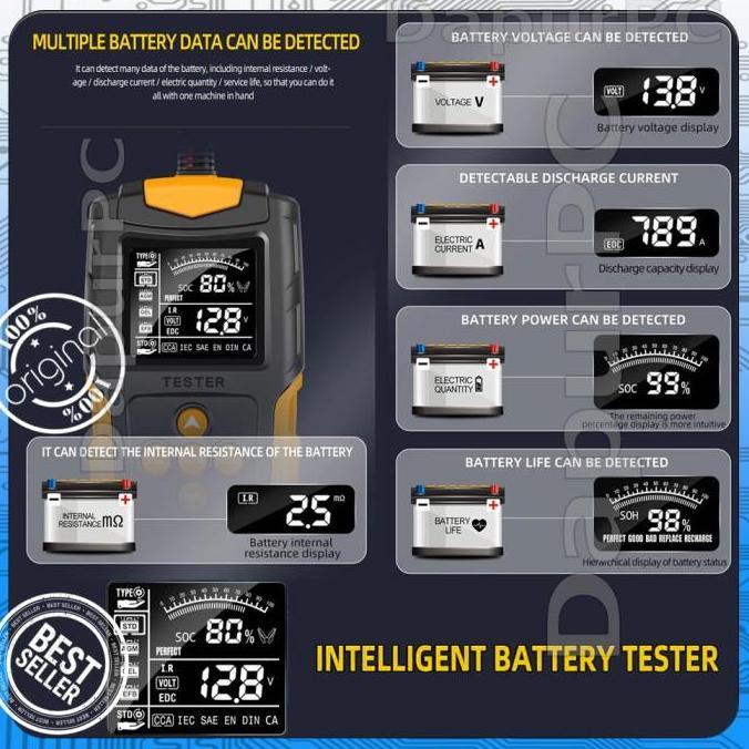 TERBARU - FOXSUR FBT-200 Tester Aki LIFE Detector System 3AH-200AH with LCD