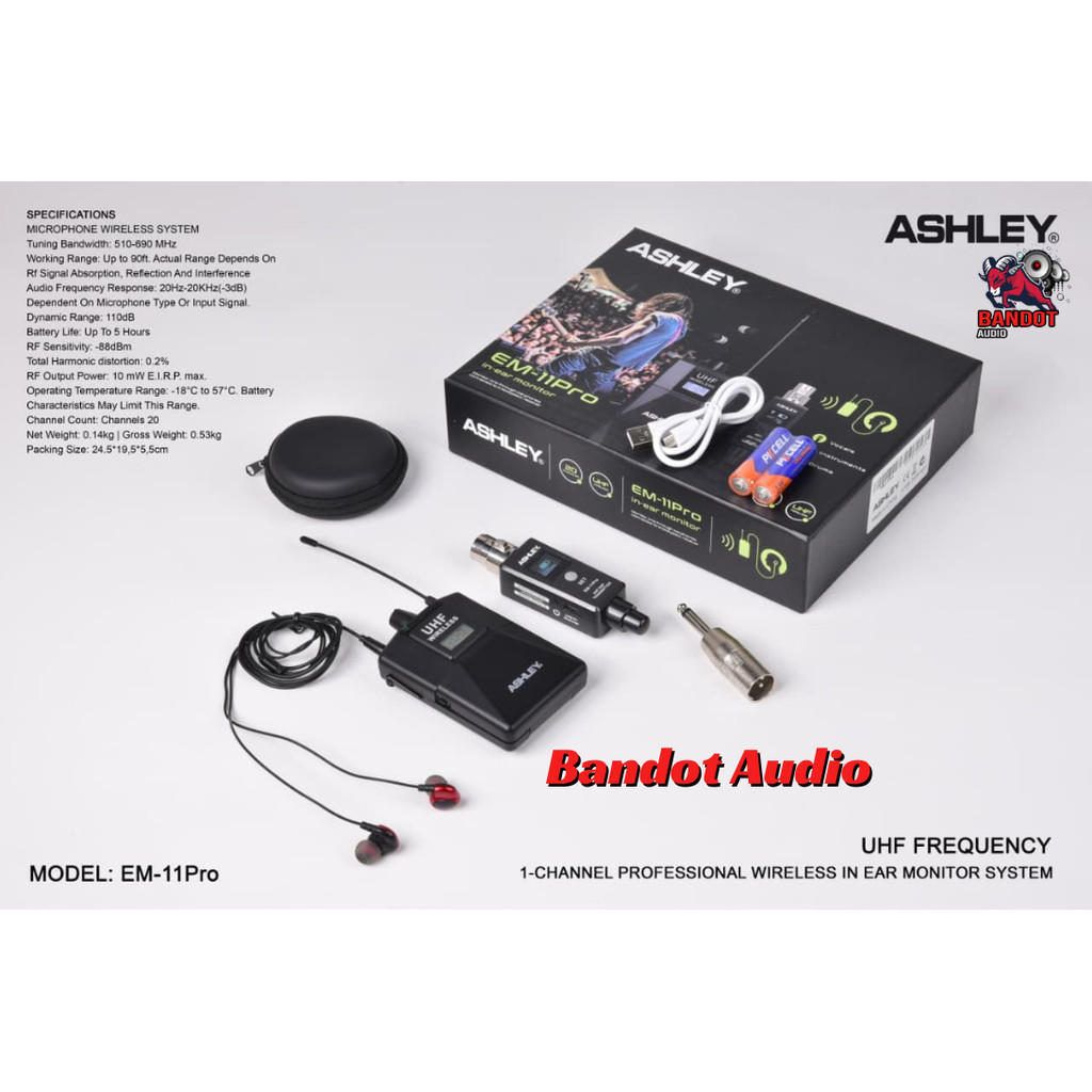 Ashley EM-11PRO EM11PRO Wireless in Ear Monitor System Original New Model 2026