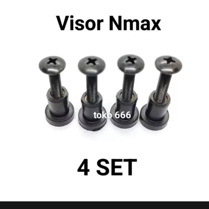 (Paket 4 Set) Baut Dan Karet Dudukan Tambeng Visor Yamaha Nmax