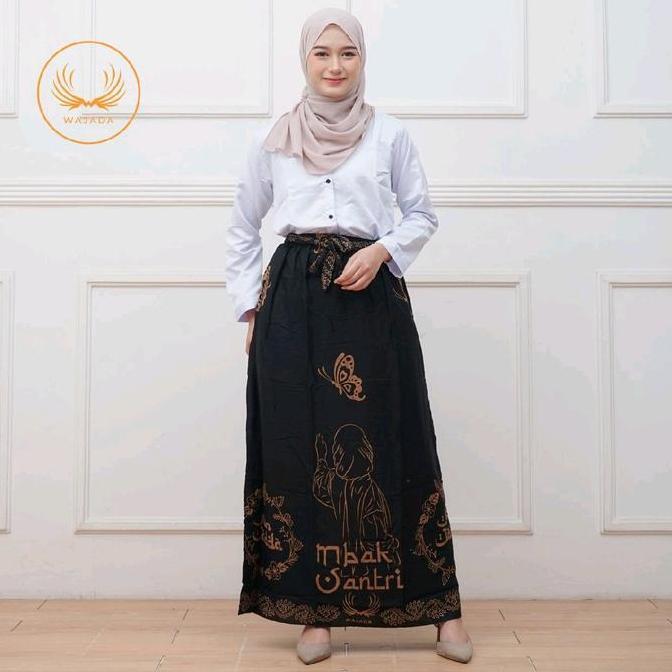 ROK SANTRIWATI MBA SANTRI|ROK BATIK WANITA KEKINIAN|BAWAHAN MUSLIM WANITA|ROK GOYOR BATIK MBA SANTRI