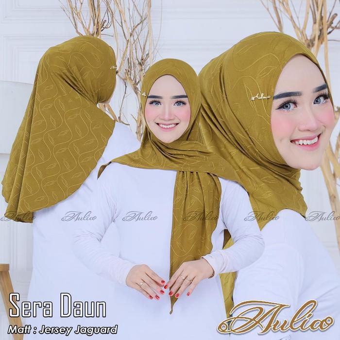 Jilbab Jersey Segitiga Instan Aulia Sera Daun - Nude