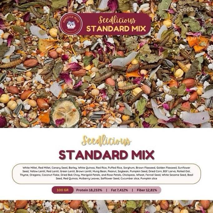 SEEDLICIOUS Seedmix Makanan Hamster Dwarf | Makanan Hamster Syrian | Seedmix Hamster | Biji Bijian M