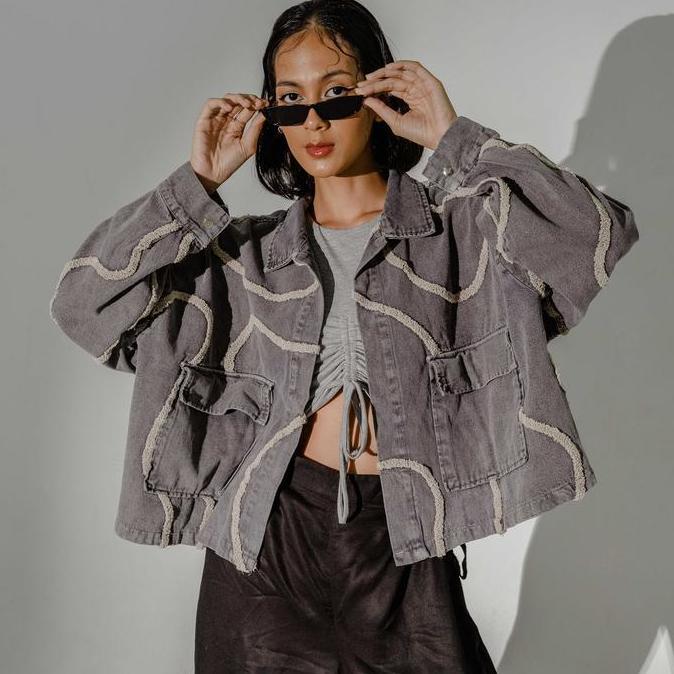 Filoposy Jacket Nasya Jacket (UIFW2023 COLLECTION) Grey Light Outer Panjang