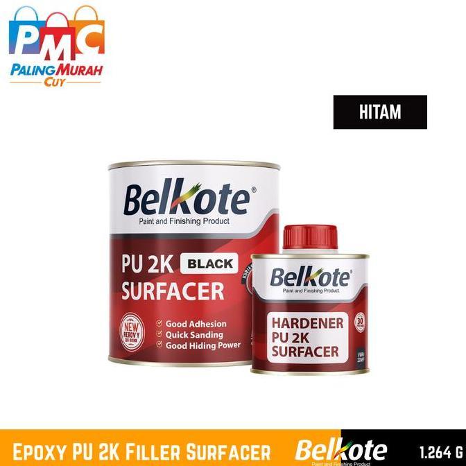 Promo Belkote Epoxy Pu 2K Filler Surfacer Cat Dasar Epoksi Black/ Hitam 1Kg