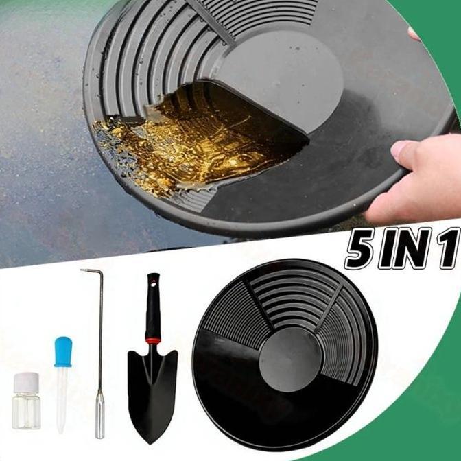 HIKAUN 5PCS/Set Alat Penambangan Emas Plastik Piring Tambang Emas Alat Dulang Emas Berkualitas/Loyan
