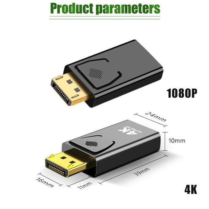 COCHONS 4K Display Port to HDMI Adapter / Connector Dp to Hdmi 4k 30hz / DP Male to HDMI Female