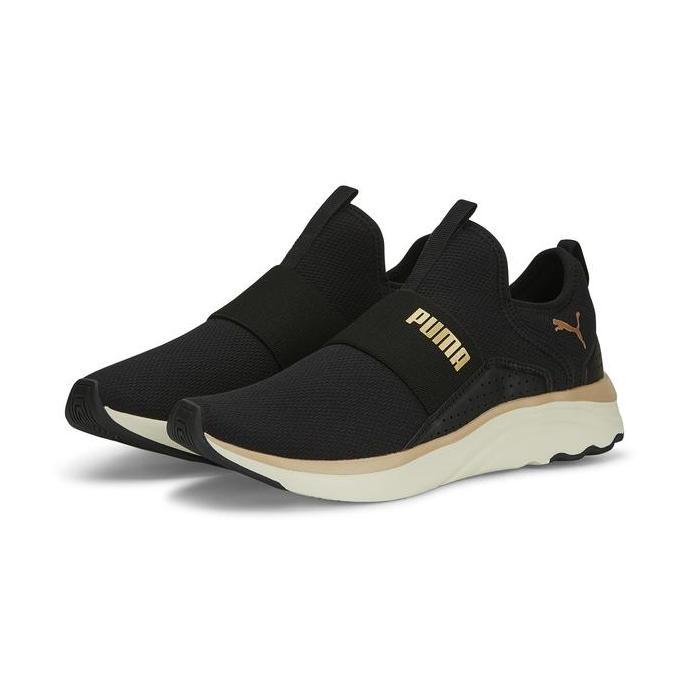 PUMA Softride Sophia Slip-on Women's Running Shoes Black-Gold-White