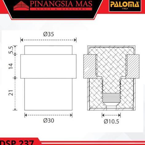 Home- Penahan Pintu Paloma Dsp 237 Door Stopper Lantai Door Stopper