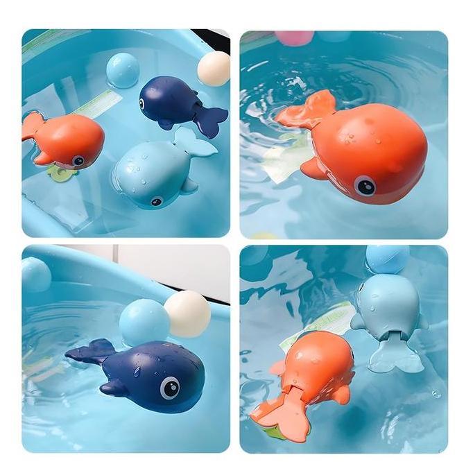 MARKVUN WNDR Mainan Mandi Bayi Ikan Ikan Paus | Mainan Mandi Air Anak Ikan Paus | Mainan Air Anak