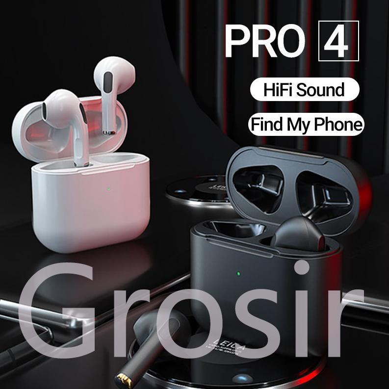 Original Pro 4 Tws Earphone Nirkabel Headset Bluetooth 5.0 Earphones Bt Handset