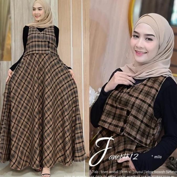 RALYN - OVERALL JANET, OUTER JANET, OUTER KOTAK Kancing Gaun