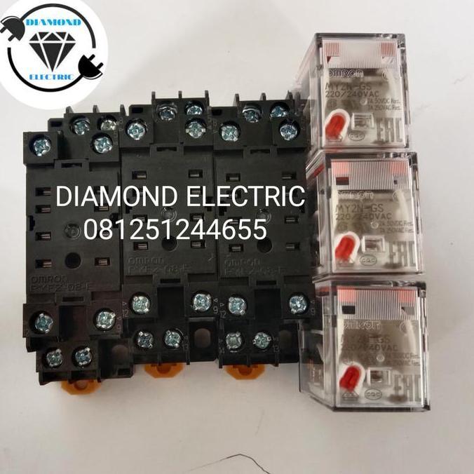 RELAY OMRON MY2N GS AC 220V + SOCKET ORIGINAL / RELAY OMRON MY 2N SIAP KIRIM