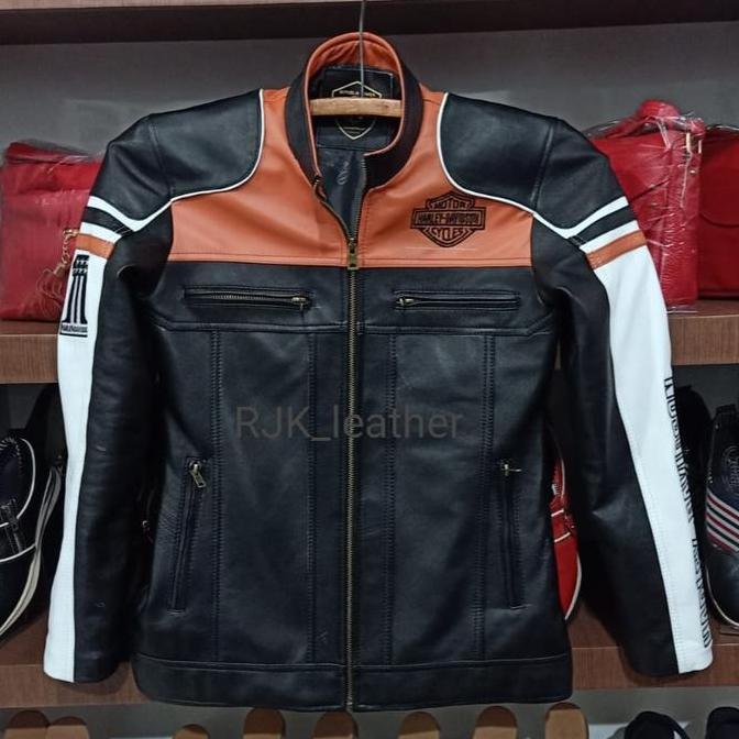 JAKET KULIT MOTOR HARLEY ASLI DOMBA SUPER FULL BORDIR TERBARU ORIGINAL