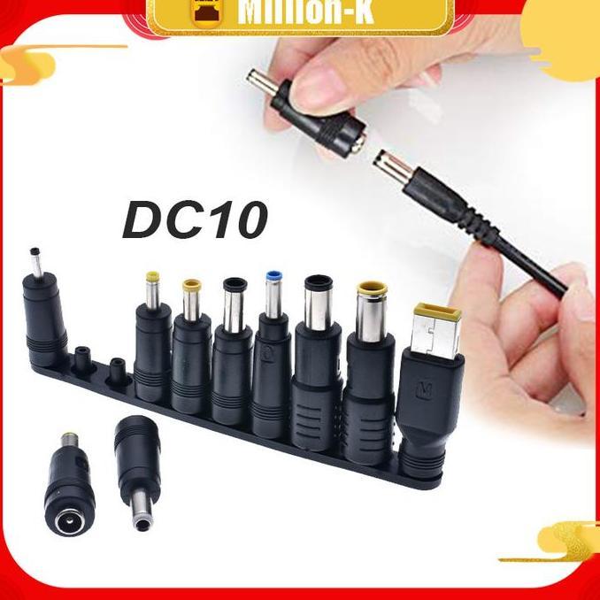 Bebasaja - 10Pcs Tips Universal Jack Adapter Converter Jack Charger Laptop