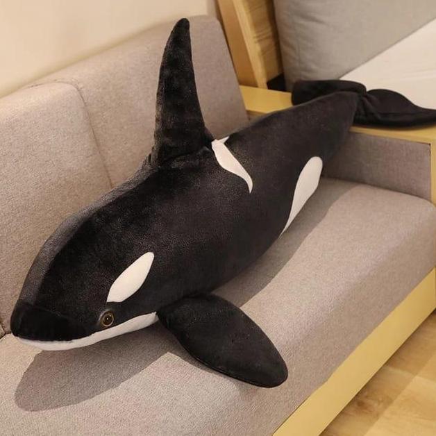 Boneka Ikan Paus Orca Hitam 75Cm +1 Meter Mainan Asli Mainan Asli Dolls Toys