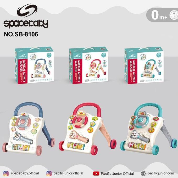 SPACEBABY SB 8106 DELUXE ACTIVITY PUSH WALKER SPACE BABY