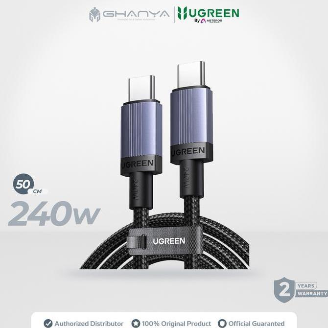 UGREEN 65906 Kabel Data Pendek Type C To Type C PD Super Fast Charging 2.0 5A 240W 50CM Cable Tipe C