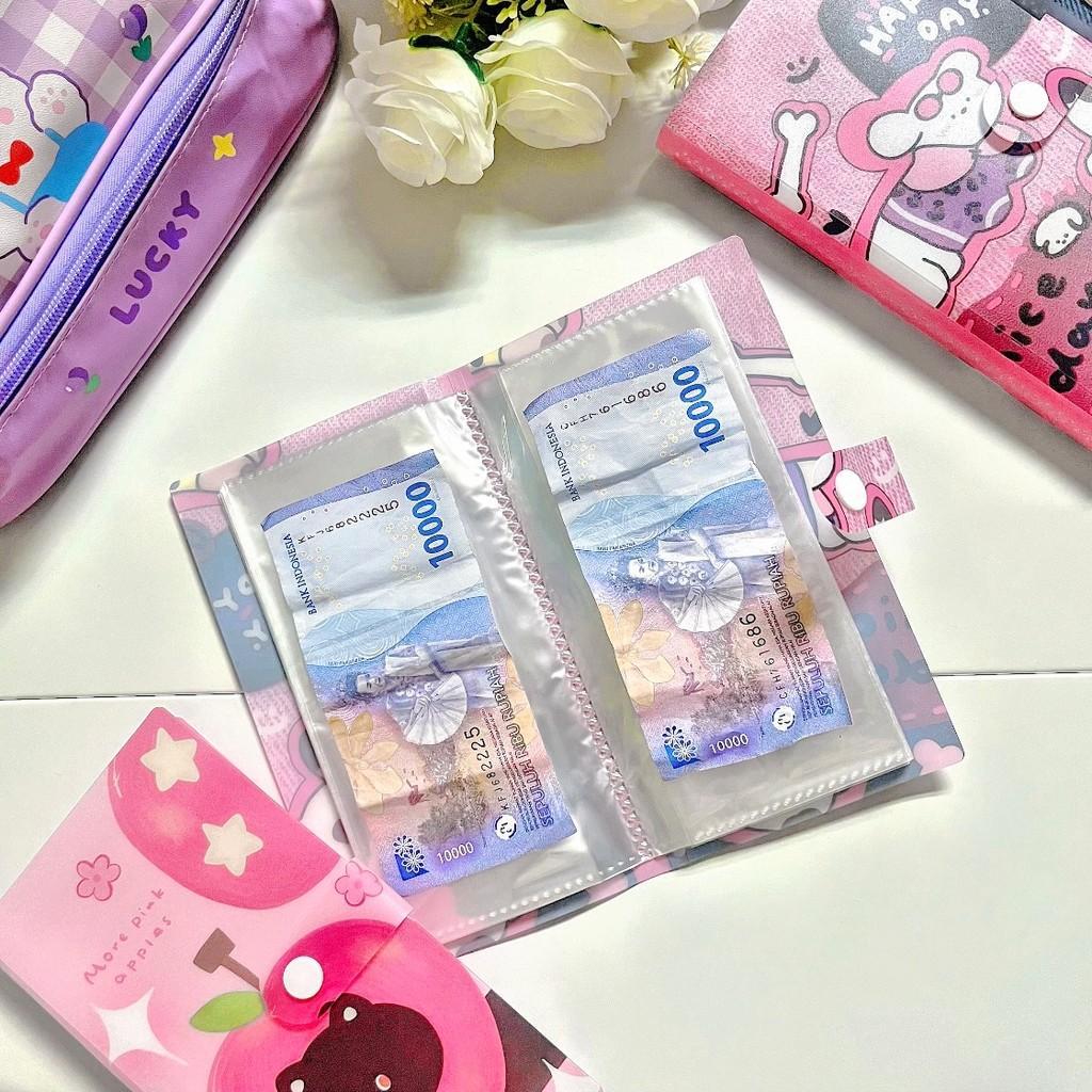 Buku Tabungan Viral 100 Slotsaving Album Binder Uang Kertas Lucu Hemat & Cover Cantik Dompet Wallet 