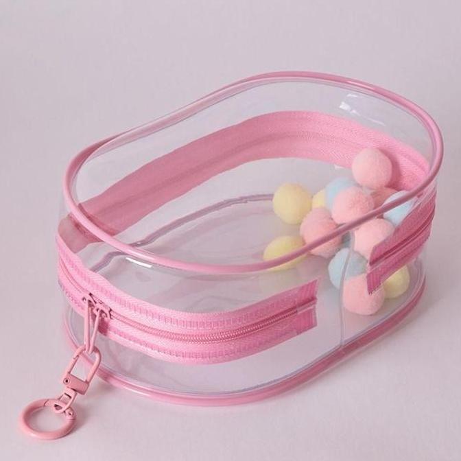 ADX Keychain Bag Pvc Oval Pouch Keychain Bag Pvc Transparant Doll Waterproof Pouch Boneka Pvc Tahan 