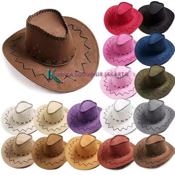Cap- Topi Koboi Desa Pria-Topi Desa-Topi Koboi-Topi Koboy Zikzak Tali-Topi Koboi Semi Kulit Desa-Top