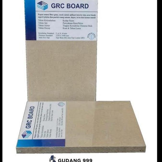 Sar- Grc Board 6 Mm / Papan Semen Grc / Grc 6 Mm 1.22 X 2.44 M