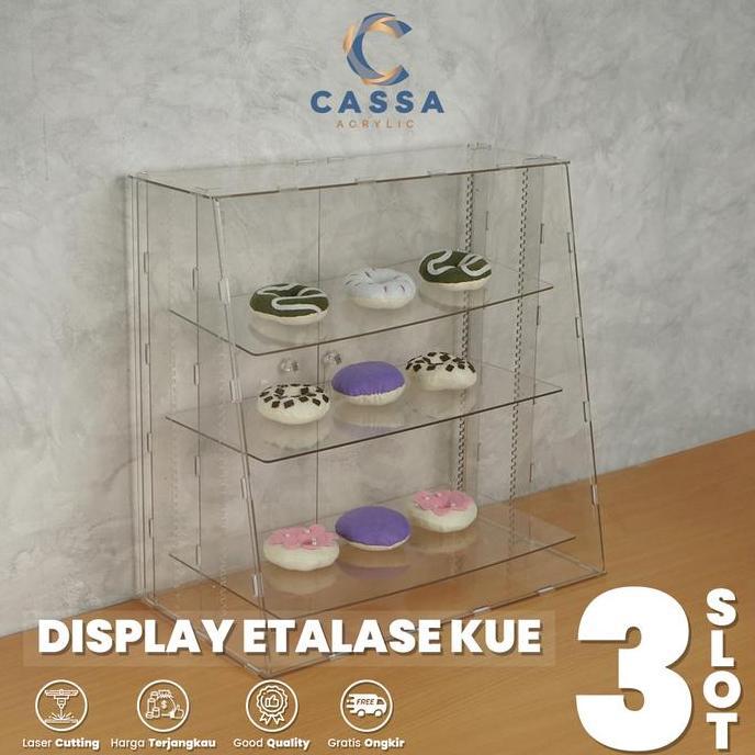 Akrilik Etalase / Showcase Roti dan Kue / Display Etalase Akrilik Tipe Rakit