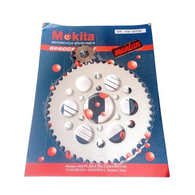 GEAR GIR SET DEPAN BELAKANG DT100 - DT 100 12T 50T RESTOCK
