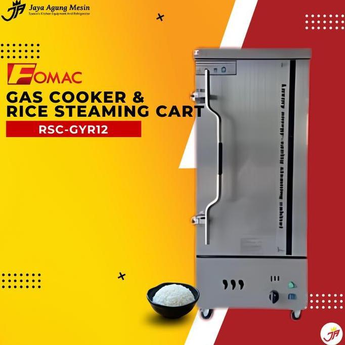 Fomac Rice Steaming Cart RSC-GYR12 ( 12 Susun ) / Mesin Pemasak Nasi / Rice Cooker FOMAC RSC GYR12