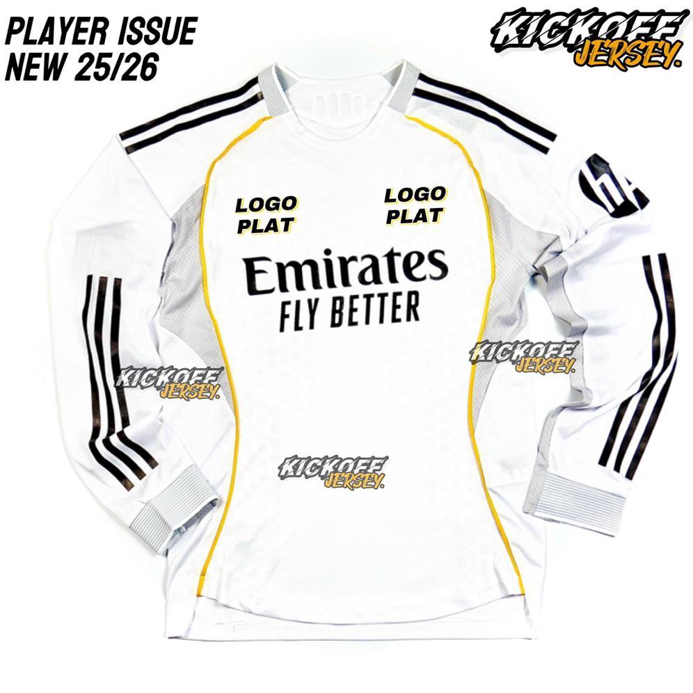 (PLAYER ISSUE LS) JERSEY MADRID HOME PI LS NEW SEASON 25/26 FULL PATCH PLAYER ISSUE LS 2025 2026