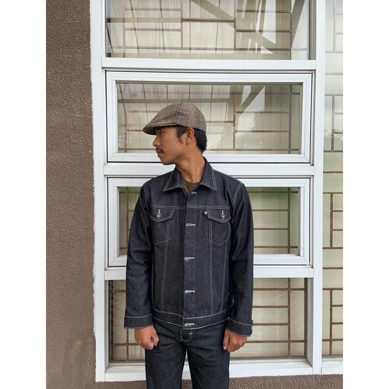 BESTPROMO Jaket Denim 14oz - Jaket Jeans Pria - Jaket Denim Trucker - Raw Denim