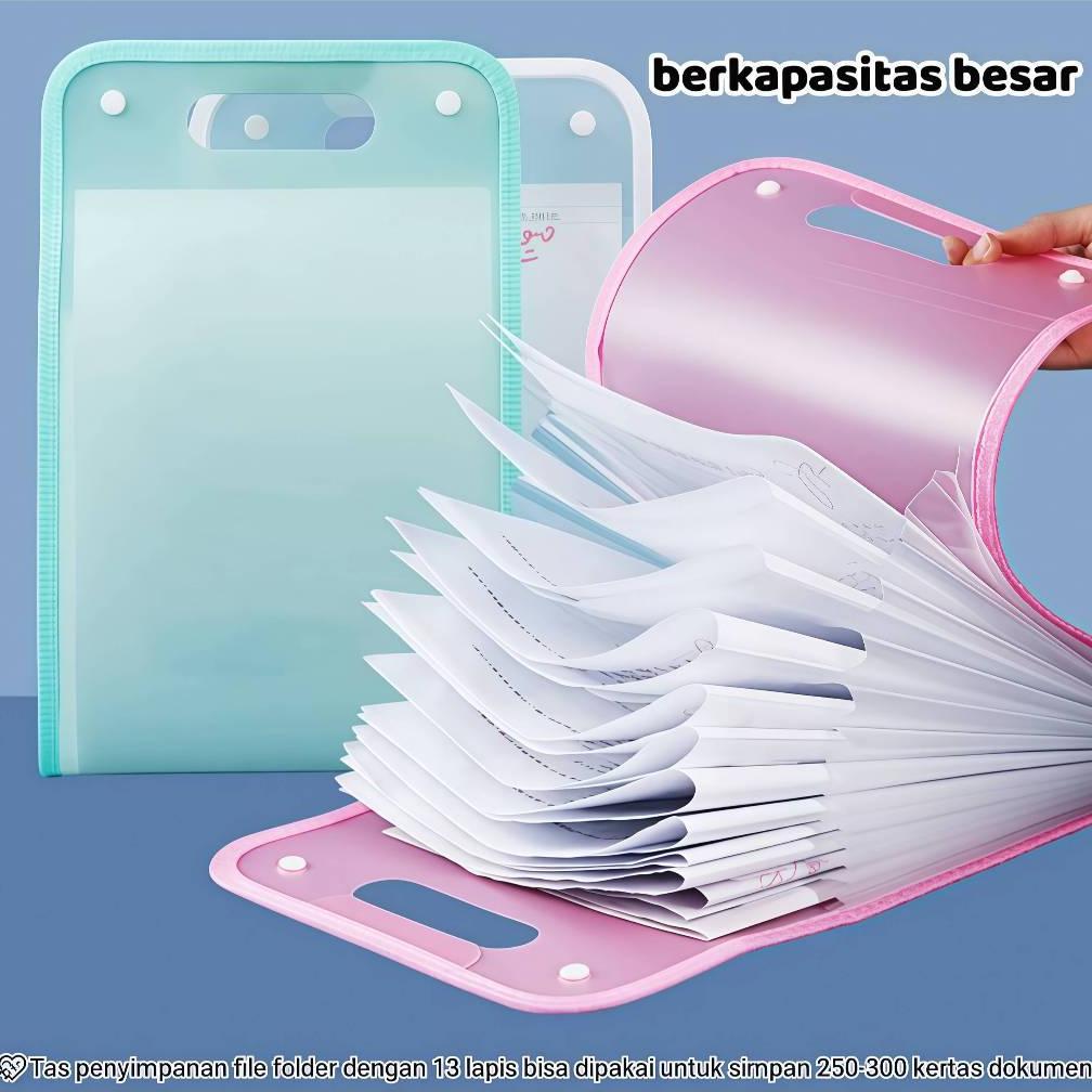 Tas File Handle Tas Dokumen A4 Folder Map Warna Transparan Anti Air Multi Layer 13 Sekat Kerja Docum