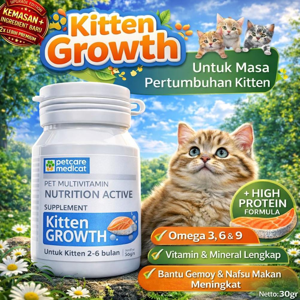 Bestseller Vitamin Kucing Vitamin Anak Kucing Untuk Masa Pertumbuhan Anak Kucing Petcare Medicat Kem