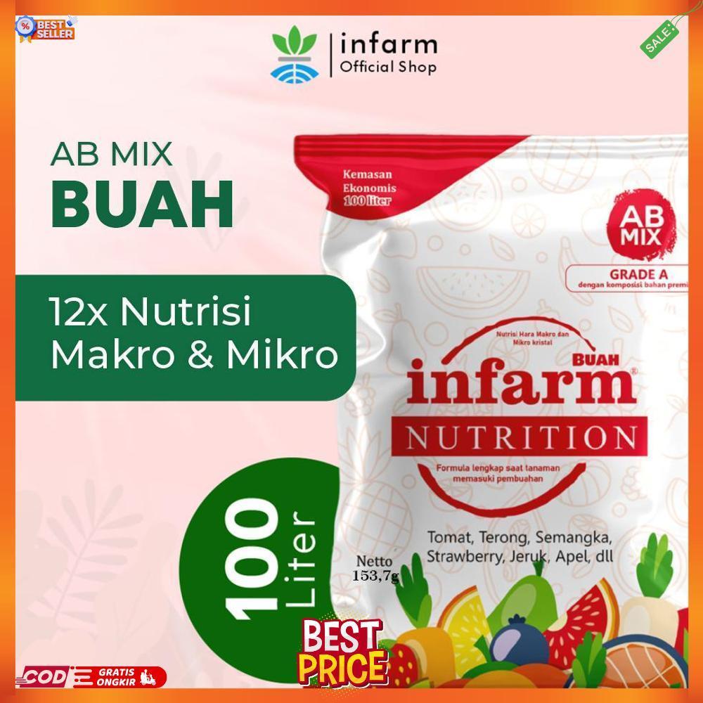 INFARM - Nutrisi Ab Mix Buah Untuk 100 Liter, Nutrisi Hidroponik dan Konvensional Tanah AB Mix Bubuk
