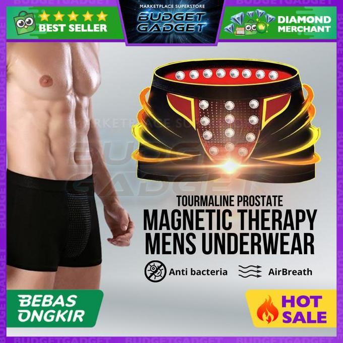 Boxy- Vk Celana Dalam Pria Prostate Magnetic Therapy A004 Lembut Nyaman Boxer Basic Dengan Batu Magn