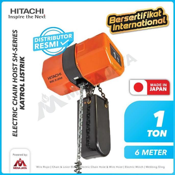 HITACHI Electric Chain Hoist 1 Ton x 6 Meter 3F SH Series