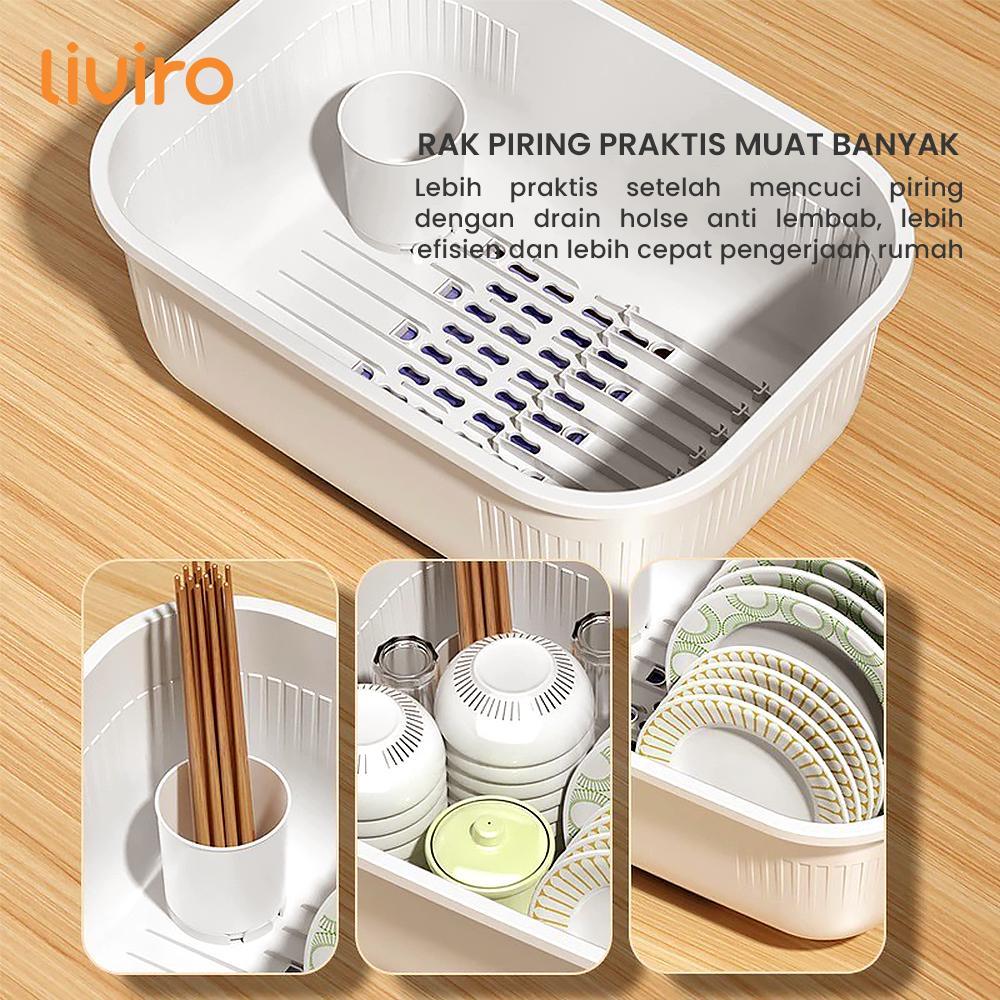 Promo Liviro Rak Piring Tertutup Minimalis Tempat Penyimpanan Alat Makan Mangkuk Sendok Bpa Free 100