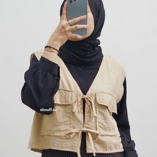 Elmuff/ Atasan Vest Wanita/ Rompi Outer Wanita/ Fella Vest