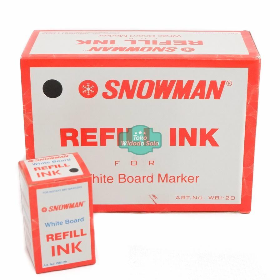 1 Lusin Tinta Spidol Whiteboard Snowman Wbi20 Hitam Merah Biru - 1 Pack Isi 12 Buah