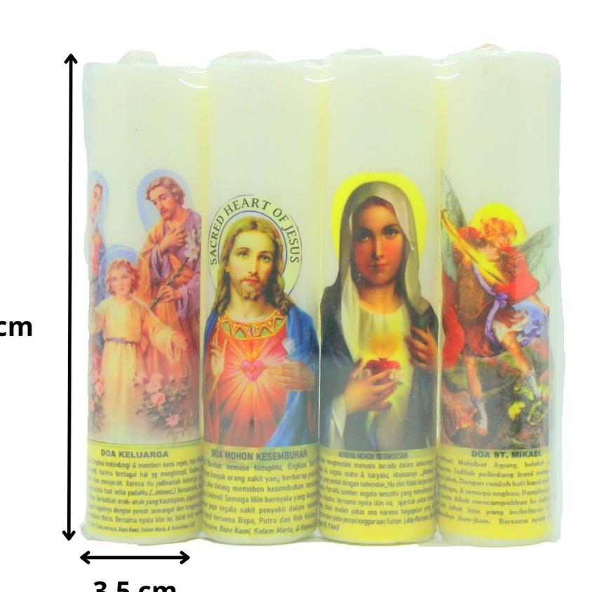 Lilin Doa Isi 4 Pcs / Lilin Doa Bergambar / Lilin Doa Katolik