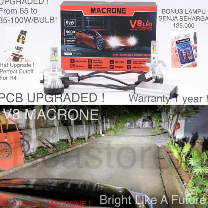 LAMPU LED V8 MACRONE HEADLHT H4 6K