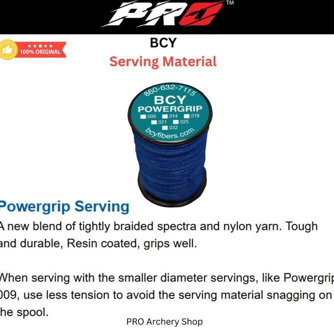 BCY BAHAN SERVING STRING BUSUR | TALI SERVING MATERIAL BCY | HALO | POWERGRIP | 3D | 62XS | 2X | 008