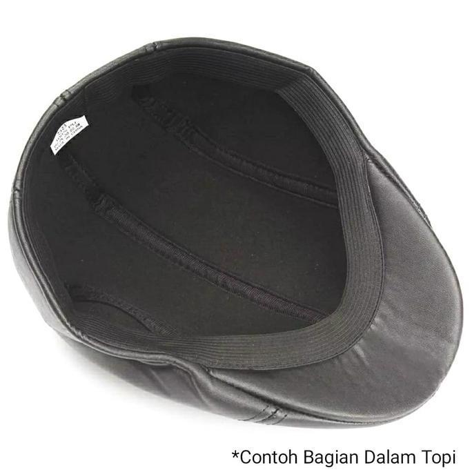 Topi Pelukis Painter Hat Pet Newsboy Kulit Leather Brown