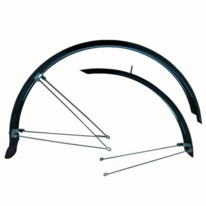 Fender Sepeda - Polygon Fender Sepeda Hybrid Black 700C Front & Rear