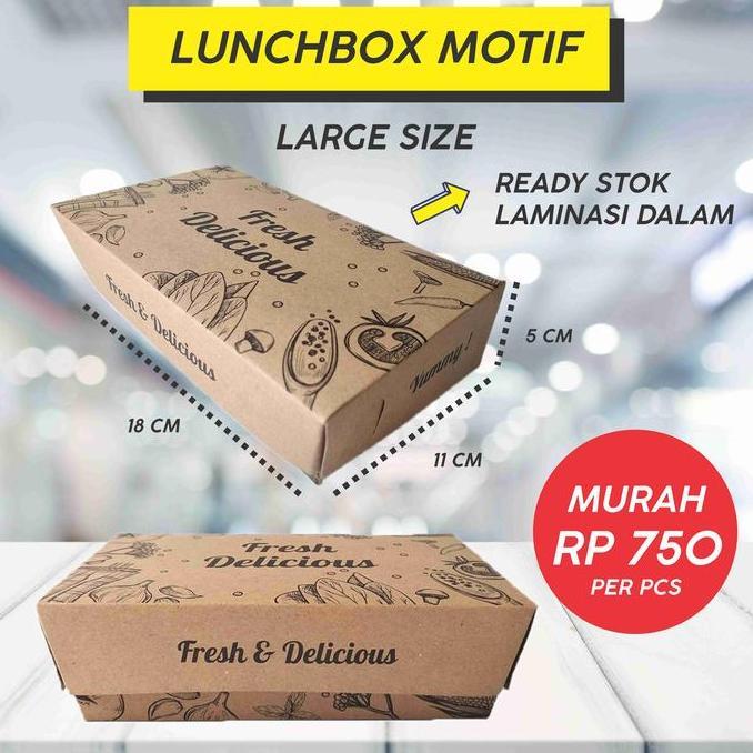 Yuks- Lunch Box Paper Motif Large /  Kotak Makan Motif Besar