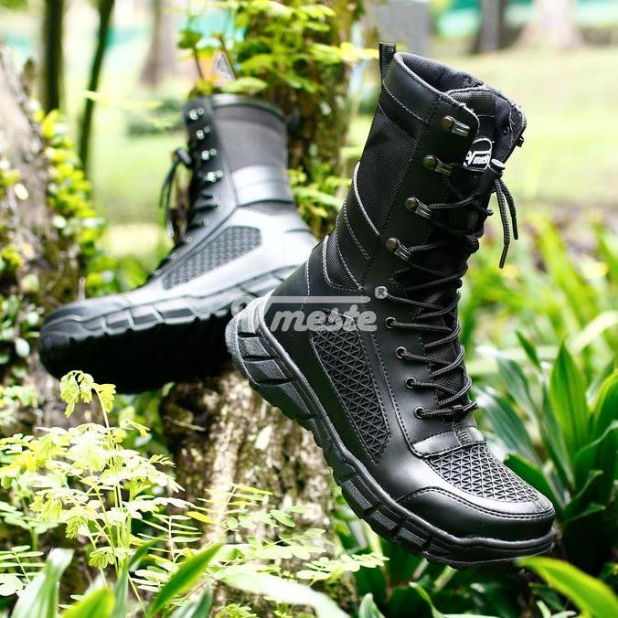 SEPATU SAFETY PDL BOA TNI/polri/SECURITY SEMI KULIT VMESTE Boots Karet shoes sepaturub track sepatu 
