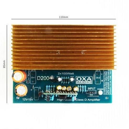 Kit PA. Class D200 2x100W Power Amplifier Stereo 200W Power Home Theater Clas D 200Watt Ampli