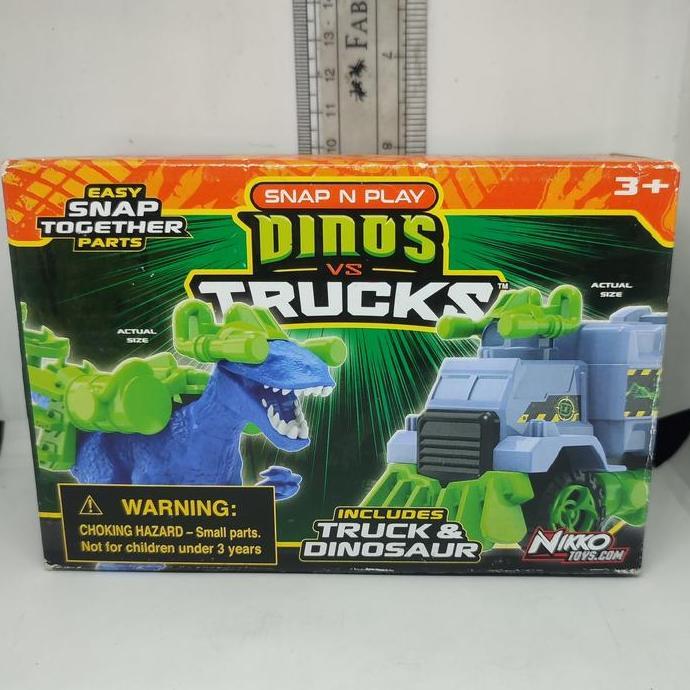 MAINAN ANAK SNAP N PLAY DINOS VS TRUCKS VELOCIRAPTOR ORI NIKKO TOYS PS99