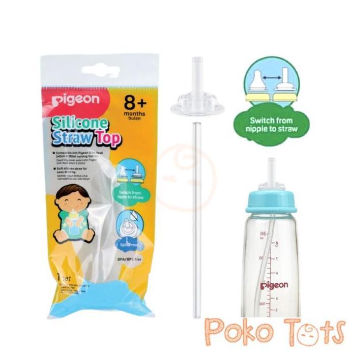 Pigeon Silicone Straw Top Sedotan Pengganti Dot Botol Susu Pigeon