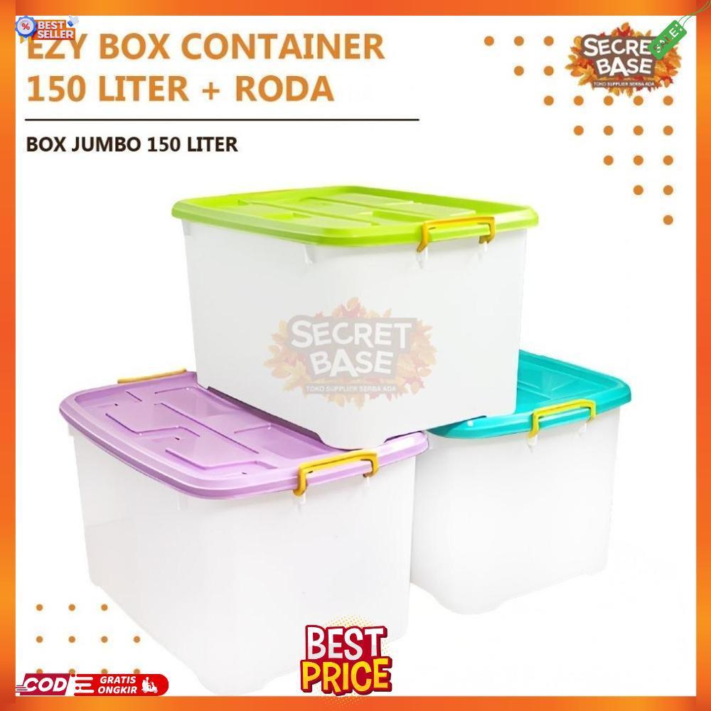 EZY BOX CONTAINER 150 LITER + RODA - Box Container / Kontainer Box Plastik / Box Jumbo 150 Liter