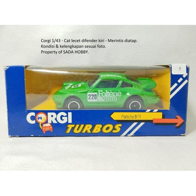 CORGI TURBOS 1/43 PORSCHE 911 TURBO FOLTENE GREEN GREAT BRITAIN MIX99